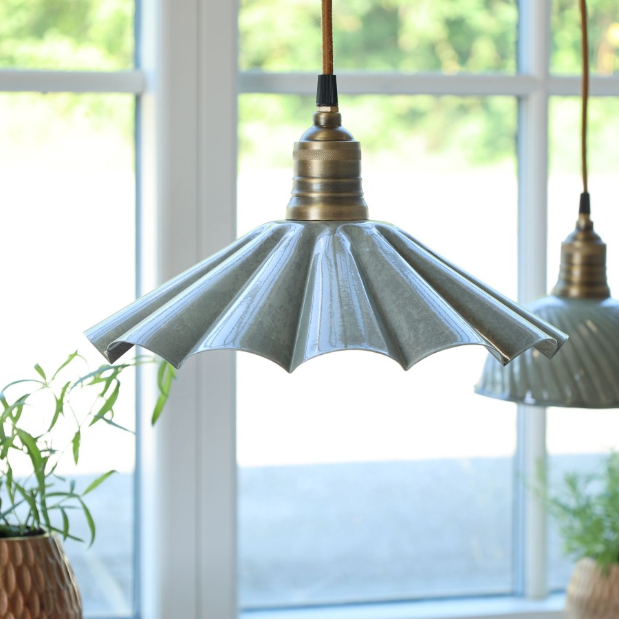 LUNEL smaltovaná kovová závesná lampa opálová E27