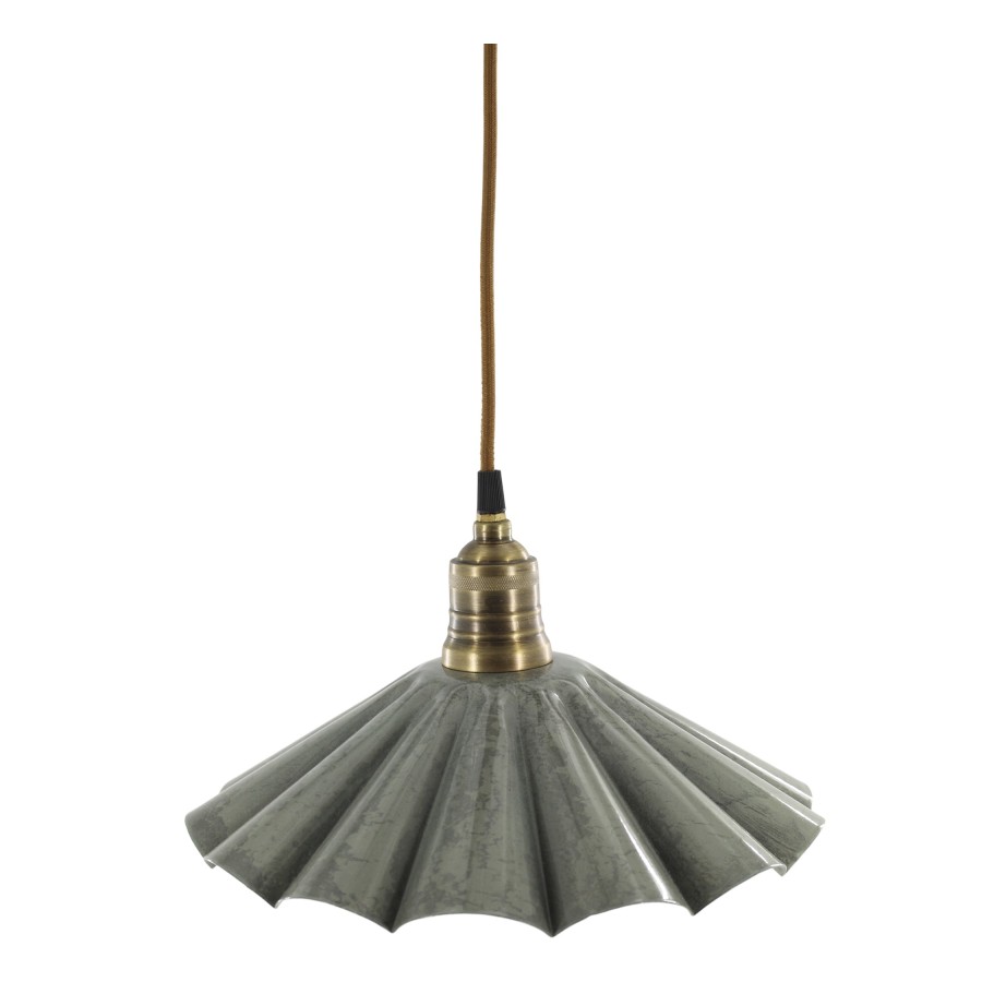LUNEL smaltovaná kovová závesná lampa opálová E27