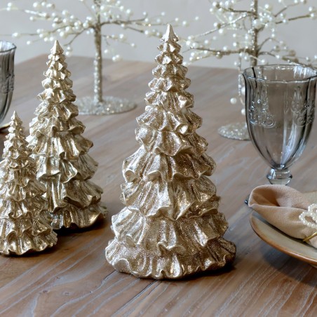 Vianočný stromček s glitrami Champagne 25 cm