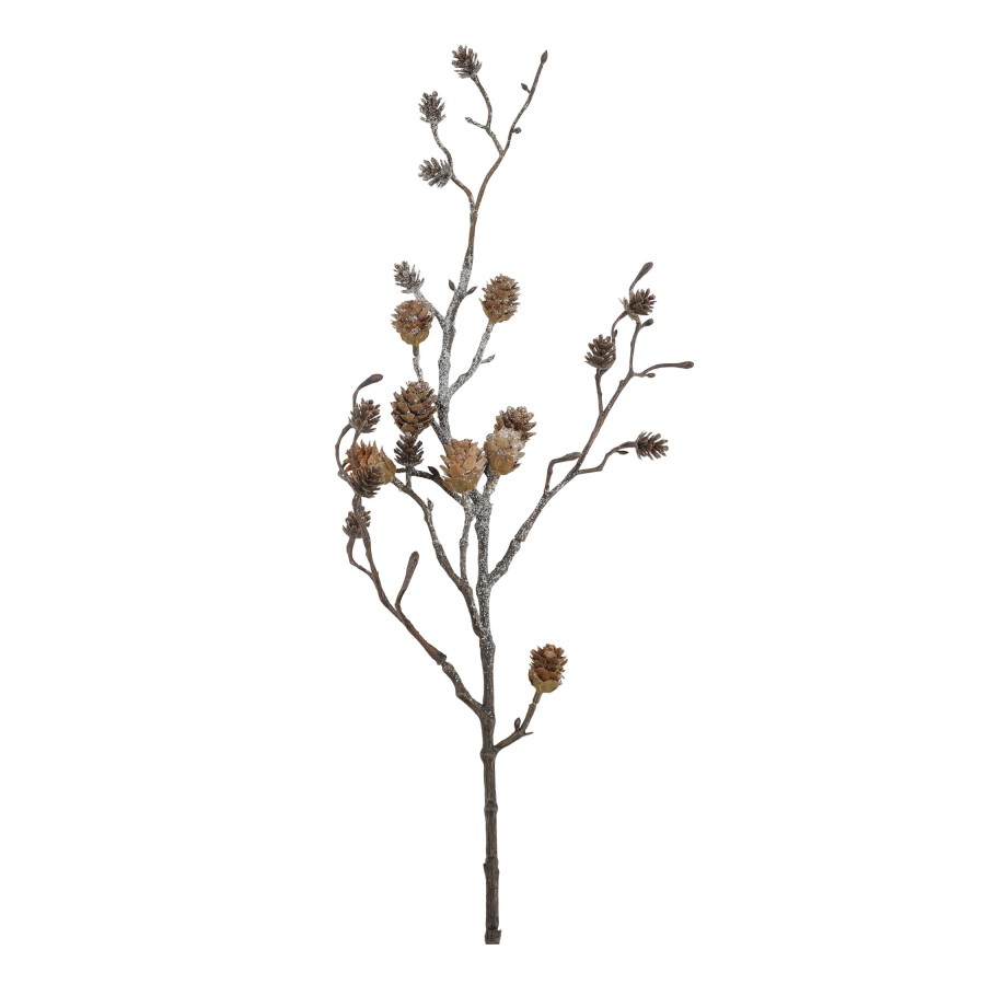 Dekoratívna vetvička Fleur so šiškami a glitrami 80 cm