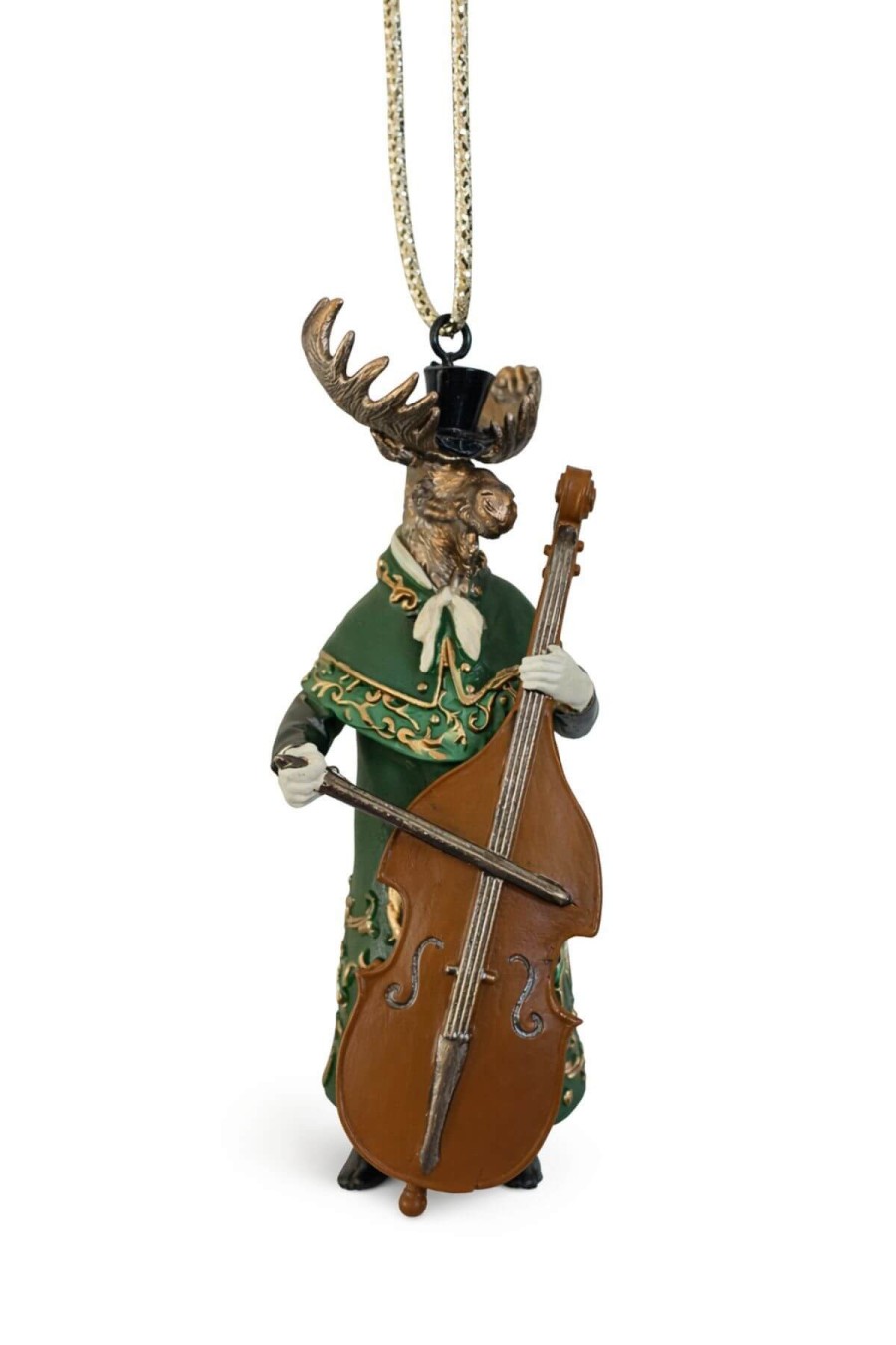 Elegantný los muzikant - vianočná ozdoba 12 cm