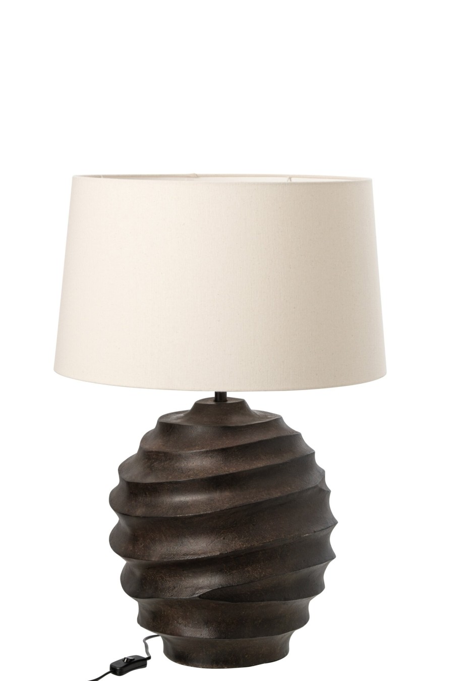 Hnedá stolová lampa z hliníka