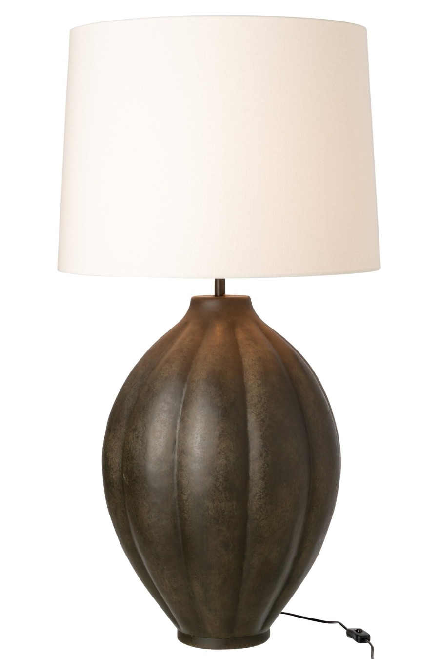 Hnedá stolová lampa z rebrovaného hliníka