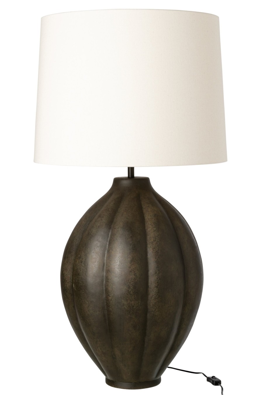 Hnedá stolová lampa z rebrovaného hliníka